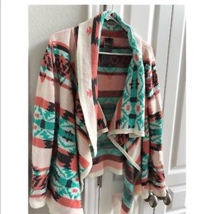 Multicolored Aztec Tribal Sweater Large